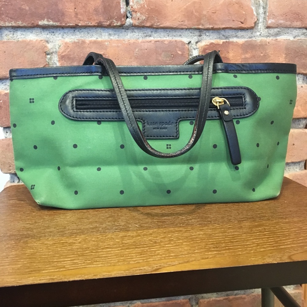 Kate Spade Green Polka Dot Handbag